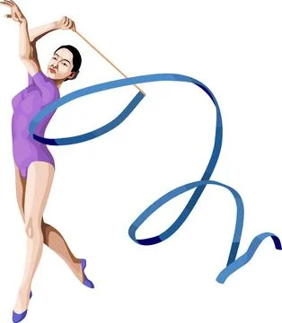 Ribbon Gymnastics Stock Illustration