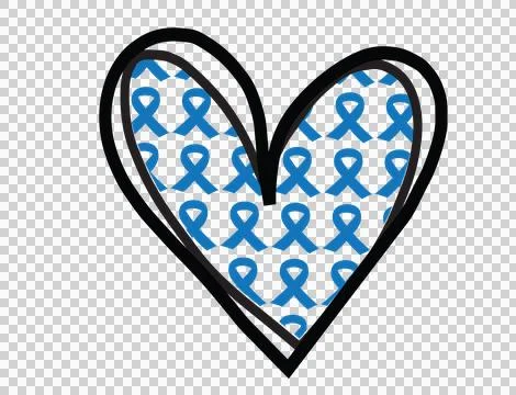 Ribbon Heart Shape Awareness Pattern symbol black Stock Illustration