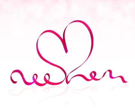 Ribbon heart vector background. Valentines Day card Stock Illustration