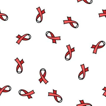 Ribbon hiv vector seamless pattern Stock Illustration