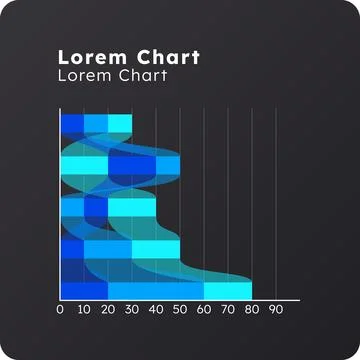 Ribbon horizontal dark slide chart Stock Illustration