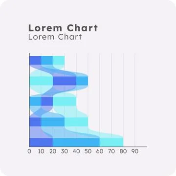Ribbon horizontal infographic chart template Stock Illustration