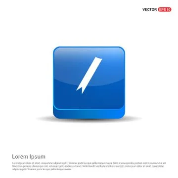 Ribbon icon - 3d Blue Button Illustrazione stock