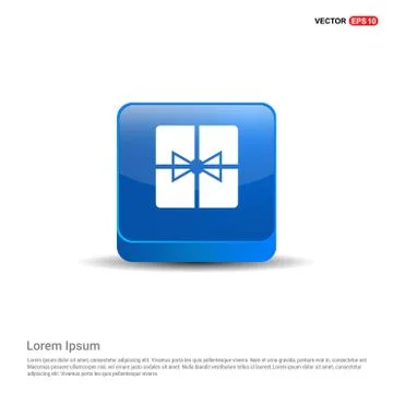 Ribbon icon - 3d Blue Button イラスト素材