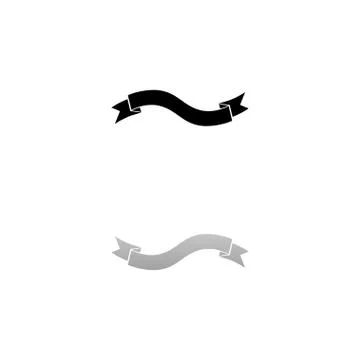 Ribbon icon flat Stock Illustration