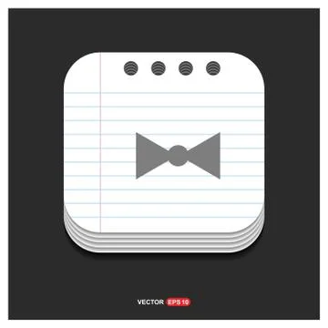 Ribbon icon Gray icon on Notepad Style template Vector EPS 10 Free Icon Stock Illustration