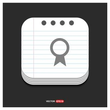 Ribbon icon Gray icon on Notepad Style template Vector EPS 10 Free Icon イラスト素材