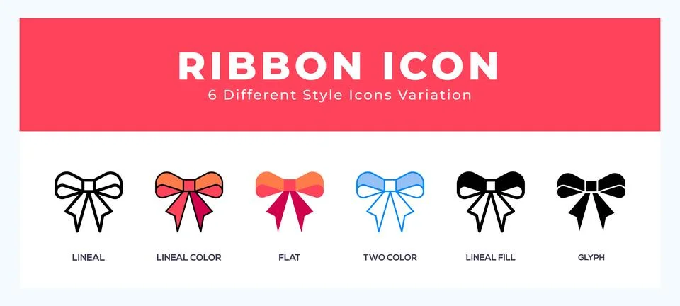 Ribbon icon illustration vector with different styles Stock Illustration