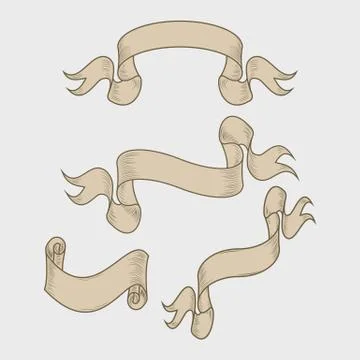 Ribbon icon set. Stock Illustration