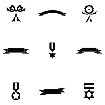 Ribbon icon set Stock Illustration