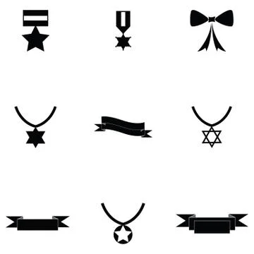 Ribbon icon set Stock Illustration