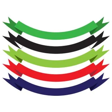 Ribbon isolated shapes. Stock Illustration