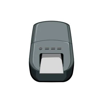 Ribbon label printer cartoon vector illustration Stock Illustration