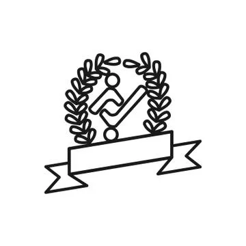 Ribbon leaf Commitment Teamwork Together Outline Logo Illustrazione stock