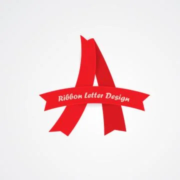 Ribbon A letter Stock Illustration