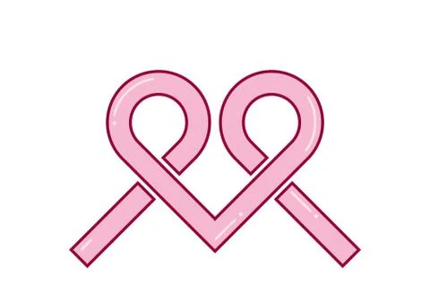 Ribbon Love Shape Stock Illustration