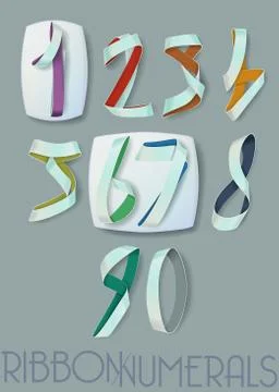 Ribbon numerals Stock Illustration