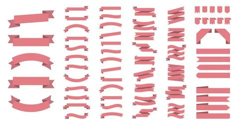 Ribbon or banner vector set. Flat vector ribbons banners isolated background. Stock Illustration