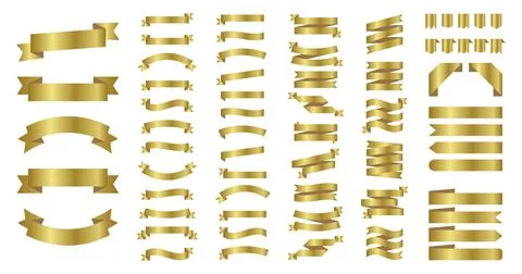 Ribbon or banner vector set. Flat vector ribbons banners isolated background. Stock Illustration