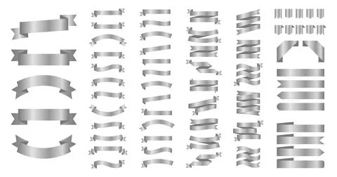 Ribbon or banner vector set. Flat vector ribbons banners isolated background. Stock Illustration