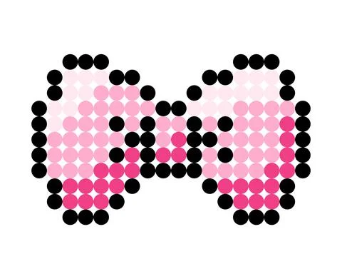 Ribbon pattern. Dots pixel ribbon image. Vector Illustration of pixel art. 스톡 일러스트