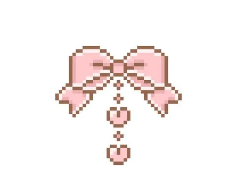 Ribbon pixels. for 8 bit game assets. Cross stitch pattern or T-shirt design  Stock Illustration