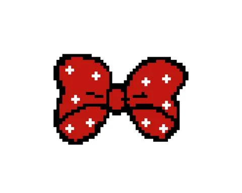 Ribbon pixels. for 8 bit game assets. Cross stitch pattern or T-shirt design  Stock Illustration