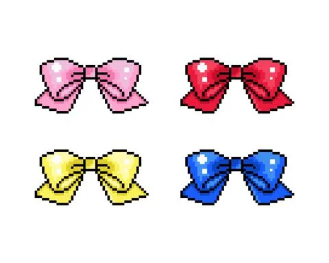 Ribbon pixels. for 8 bit game assets. Cross stitch pattern or T-shirt design  Stock Illustration