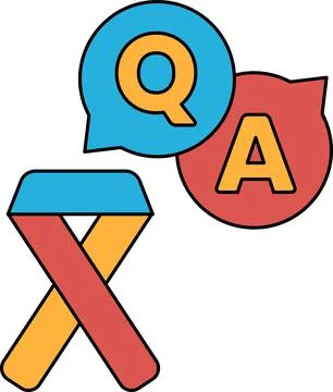 A ribbon with a Q and A on it Stock Illustration