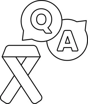A ribbon with a Q and A on it Stock Illustration