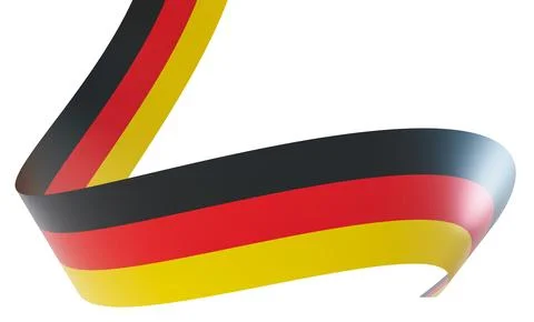 A ribbon representing the German flag is cut out and isolated on a clear back Stock Photos