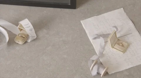 Ribbon with Ring Stock Footage 55375172