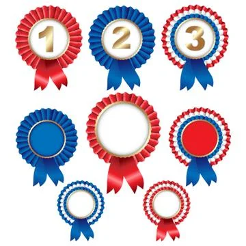 Ribbon rosette badge Stock Illustration