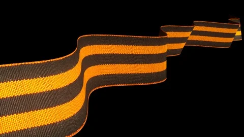 Ribbon of Saint George Animation with Alpha channel Stock Footage 129957598