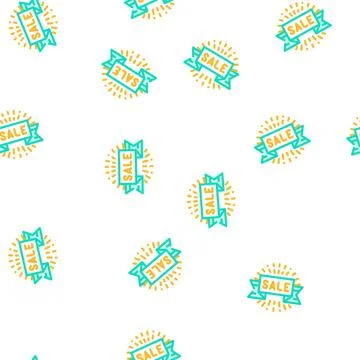Ribbon sale vector seamless pattern Stock Illustration