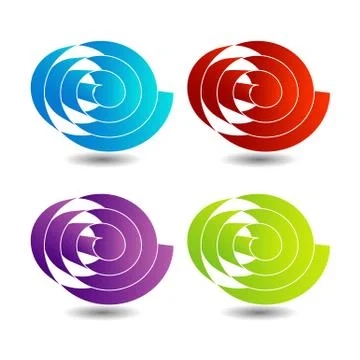 Ribbon scroll in different colors with shadow  Stock Illustration