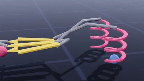 Ribbon segment molecular biology 3d loop 3D animation seamless loop Stock Footage 341733829