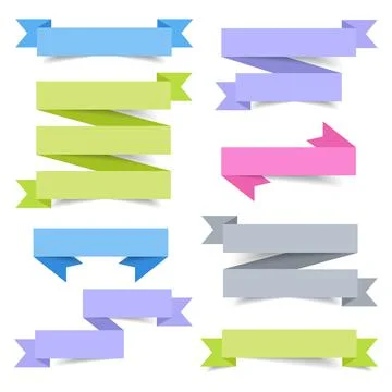 Ribbon  set with colorful vector design element, illustrator Stock Illustration