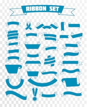 Ribbon set linear style Stock Illustration