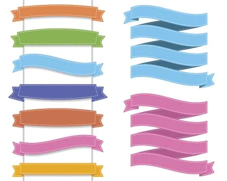 Ribbon set - sewing effect Stock Illustration