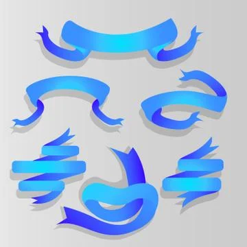 Ribbon set, six interface  decoration elements for web and print Illustrazione stock