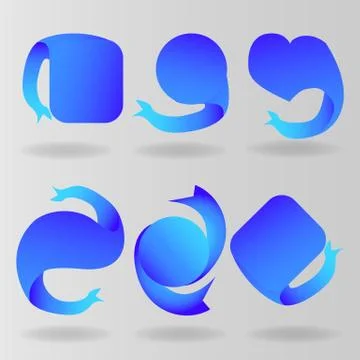 Ribbon set, six interface  decoration elements for web and print Stock Illustration