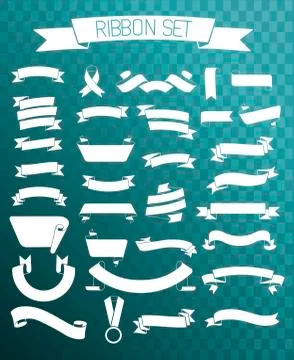 Ribbon set on a transparente Stock Illustration