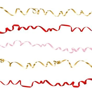 Ribbon set on white background Illustrazione stock