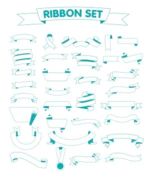 Ribbon set on a white Stock Illustration