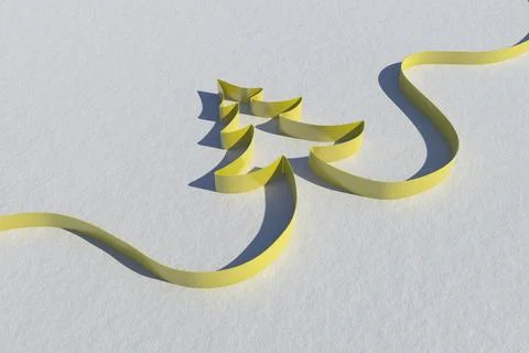 Ribbon in shape of christmas tree Stock Illustration
