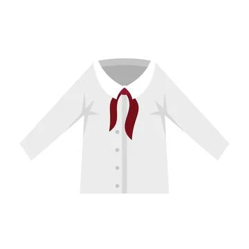 Ribbon shirt icon flat vector. Student suit Stockillustratie