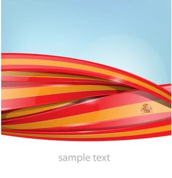 Ribbon spain flag on background Иллюстрация