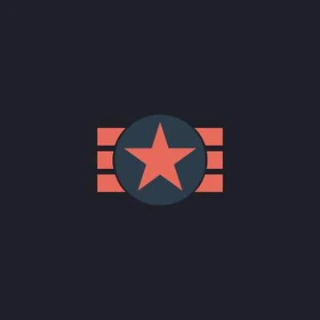 Ribbon star computer symbol 库存插图