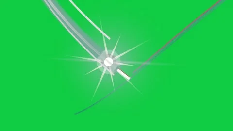 Ribbon strokes emerging lower curving to teal circle with starburst, forming Stock Footage 341869631